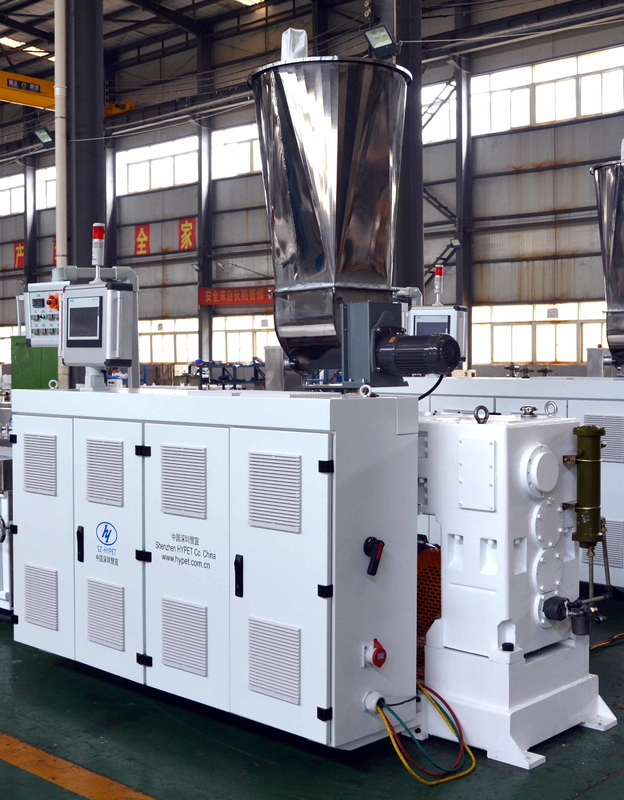 ZS65/132 مخروط مزدوج المسمار extruder آلة لخط إنتاج WPC الملفات الشخصية الخارجية
