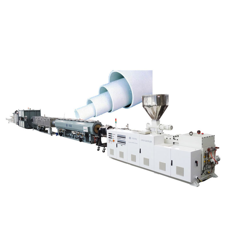 خط بثق الأنبوب PVC مع إخراج الطارد اللولبي المزدوج ZS80 / 173 أكثر من 700 كجم / ساعة